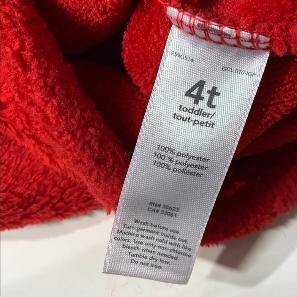 Carter’s Fleece Teddy Bear Red Hooded Sweatshirt boy 4T